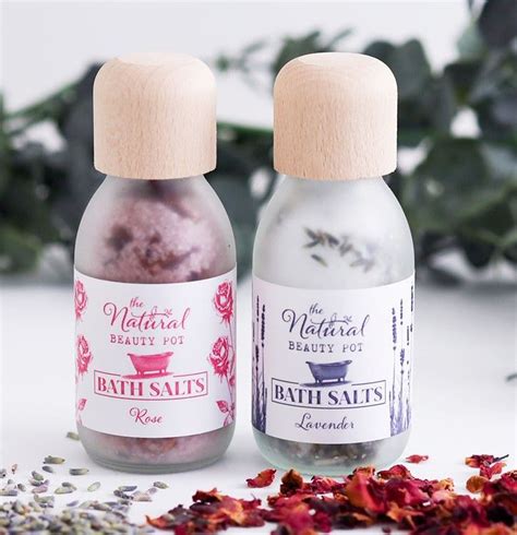 The Natural Beauty Pot S Matt Bath Salt Labels Print Bottle Labels