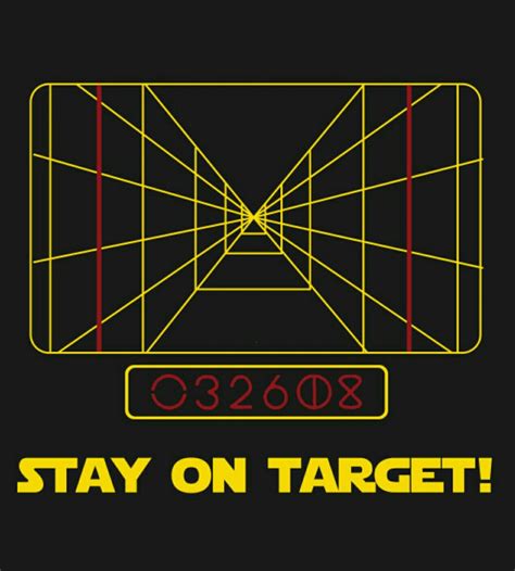 A Poster With The Words Stay On Target Written In Yellow And Red