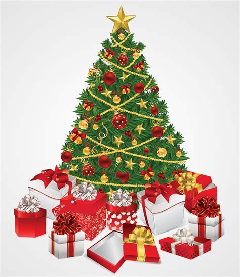 Christmas Tree With Ts Vector Illustration Free Free Vector Download Freeimages