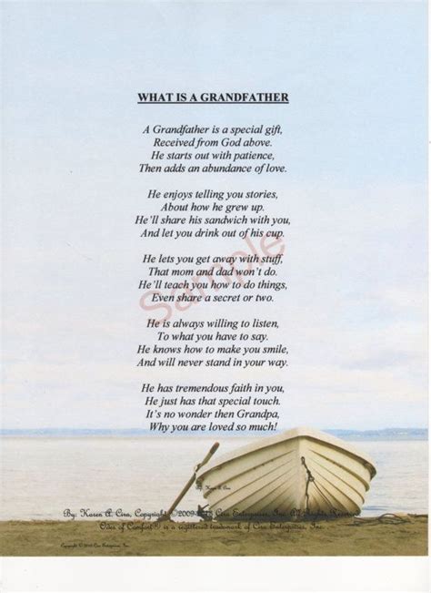 I Love This Poem Becuase It Describes My Relationship I Have With My Grandpa My Grandpa And I