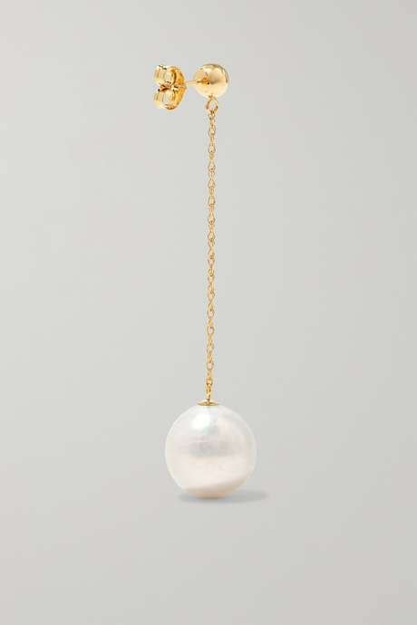 Anissa Kermiche Girl With A Pearl Karat Gold Pearl Earrings Net A