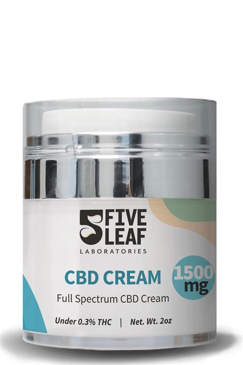 1500mg Cbd Skin Cream Natural Scent Five Leaf Labs