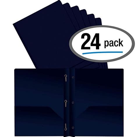 Better Office Products Blue Plastic 2 Pocket Folders With Prongs