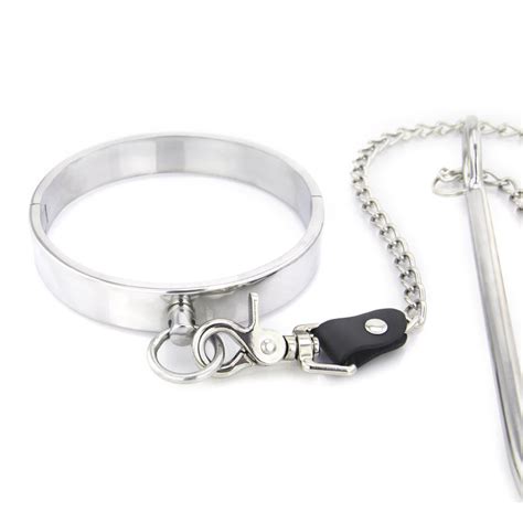 Fetish Stainless Steel Slave Collar And Anal Hook Butt Plug Restraints Luxurious Bliss