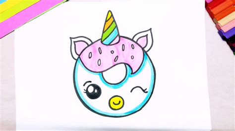 Cute Poppetjes Tekenen How To Draw A Unicorn Donut Kawaii Leren