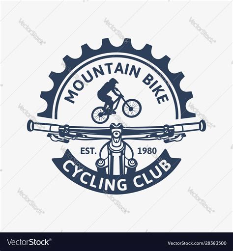 Mountain Bike Cycling Club Vintage Logo Template Vector Image