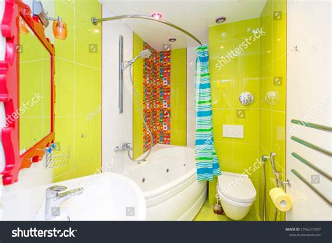 Cozy Modern Bathroom Toilet Sink Jacuzzi Stock Photo 1746237407