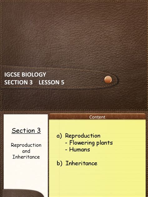 Igcse Biology Section 3 Lesson 5 Pdf Natural Selection Sexual Reproduction