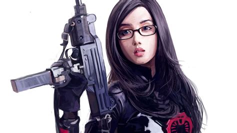 Anime Girl With Gun Backiee