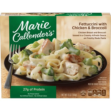 Marie Callenders Frozen Dinner Fettuccini With Chicken And Broccoli 13