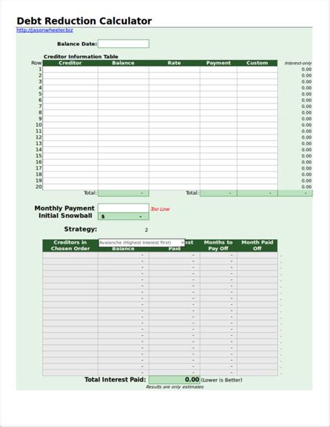 Free 7 Debt Spreadsheet Samples And Templates In Pdf Excel