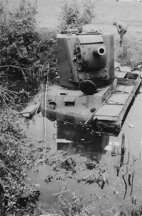 Bmashina “soviet Tank Kv 2 With Turret Mt 1 Stuck In The River