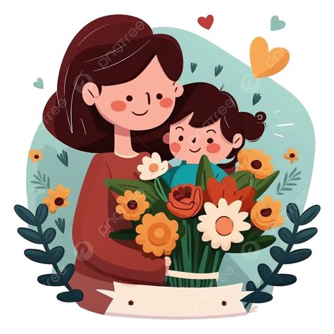 Mothers Day Cute Mother And Child Flower Pattern Mother S Day Pattern