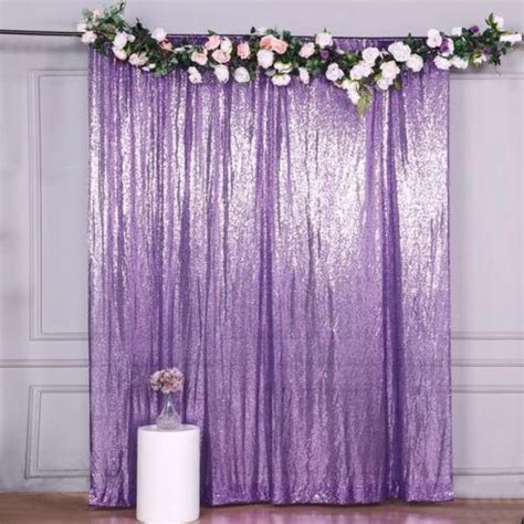 8 Ft X 8 Ft Sequined Backdrop Curtain Purple Sequin Backdrop