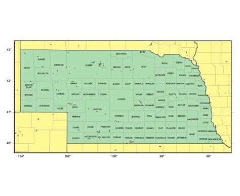 United States Map Nebraska