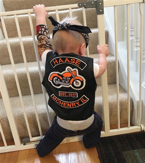 Baby Biker Leather Vest With Patches Harley Davidson Baby Babys 1st