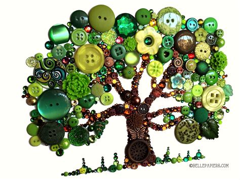 Tree Of Life Button Art And Calligraphy Belle Papiers Button Crafts