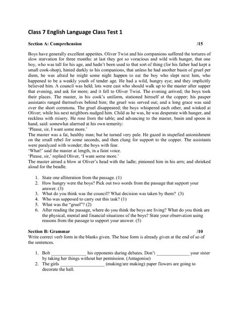 63 Pdf Free Printable 7th Grade Reading Comprehension Worksheets
