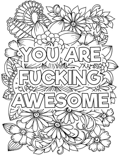 Adult Swear Word Coloring Pages Adult Coloring Book With Swear Etsy