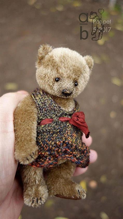 Mohair for teddy bear, sawdust for teddy bear, rubber pellets, metall pellets for teddy, glass eyes for teddy bear, joints for teddy bear. Poppet Miniature 5 Brown Mohair Artist Teddy Bear by ...
