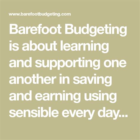 Barefoot Budgeting Is About Learning And Supporting One Another In