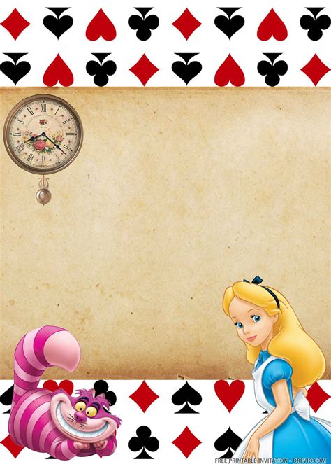 Invitations And Announcements Paper Alice In Wonderland Birthday Party