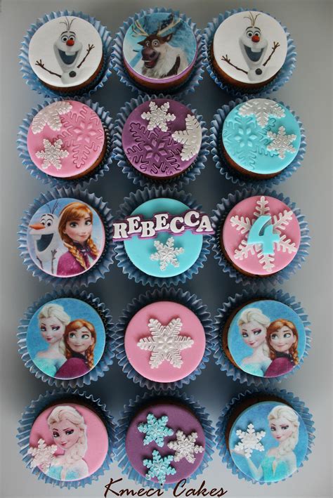 Disney Frozen Cupcakes Elsa Anna Olaf And Snowflakes