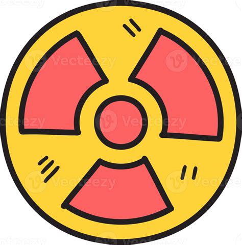 Hand Drawn Radioactive Symbol Illustration On Transparent Background