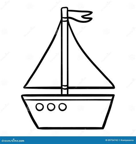 Coloring Book For Kids Yacht Stock Vector Illustration Of Coloration