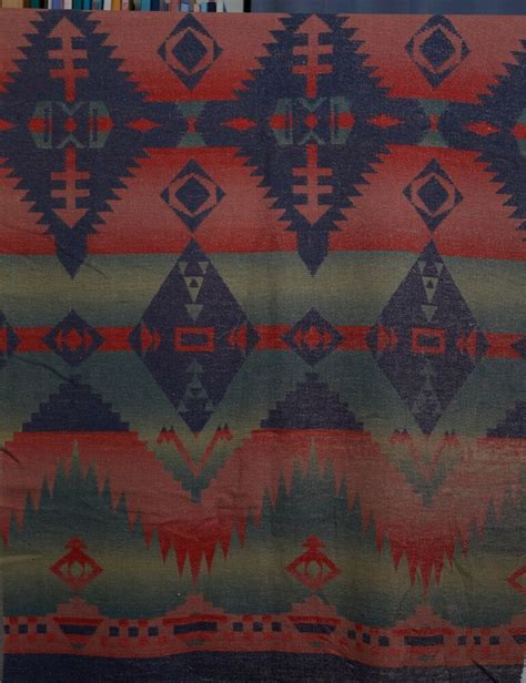 Vintage Beacon Camp Indian South West Design Blanket 34 X 68 Red Blue