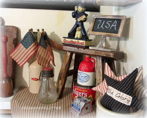 Patriotic Kitchen Vignette Organized Clutter