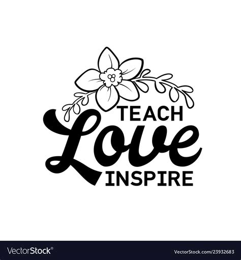 Teach Love Inspire Happy Teachers Day Hand Vector Image