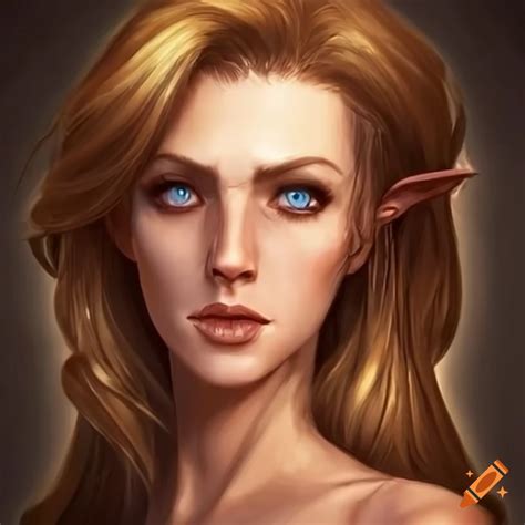 Fantasy Character Woman With Brown Hair And Blue Eyes