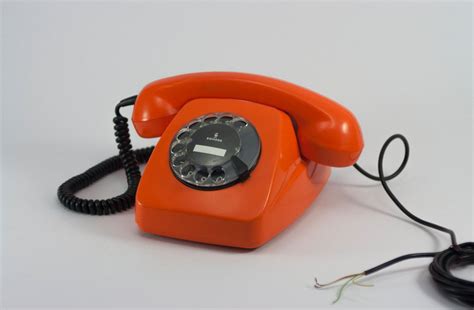 Vintage Rotary Orange Telephonerotary Telephone Desk Phone Vintage