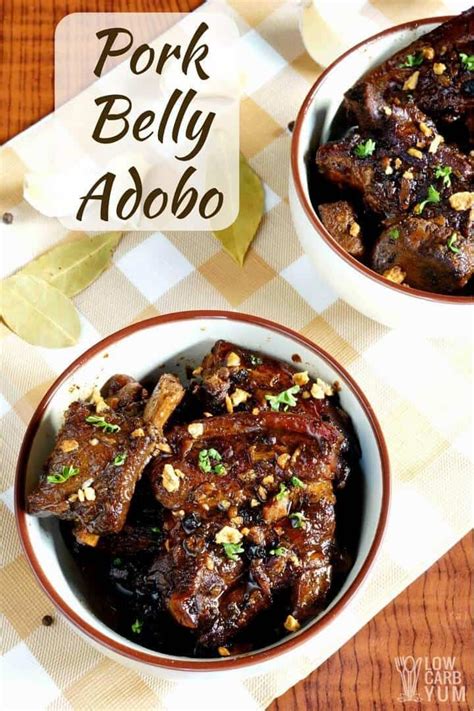 a filipino pork belly adobo recipe that s sure to please the meat is marinated in a soy sauce