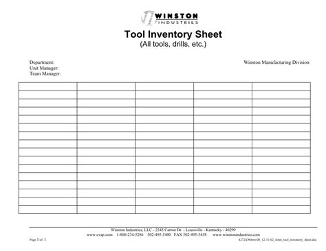 Equipment Inventory Spreadsheet ~ Excel Templates