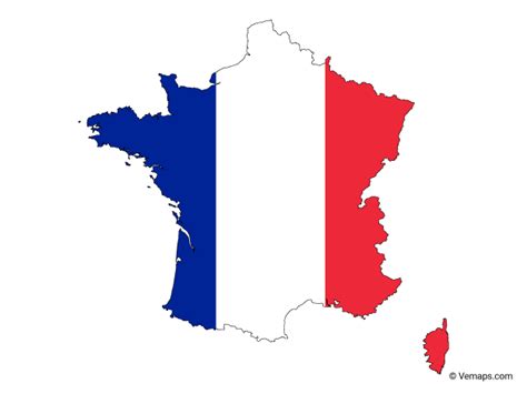 Flag Map of France in 2020 | France map, France flag, Map ...