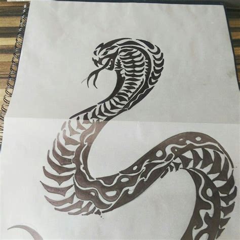 Tribal Cobra Tattoo Design To Go On Calf Next To Tribal Dragon Tattoo