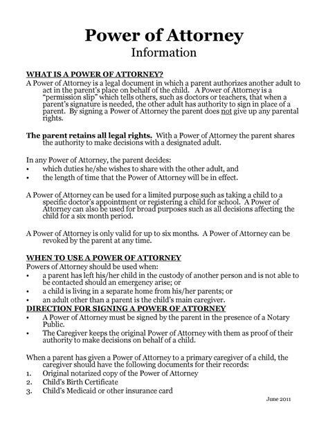 Free Printable Power Of Attorney Form Georgia Web State Of Georgia
