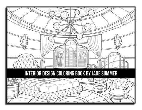 Interior Design Coloring Book Jade Summer