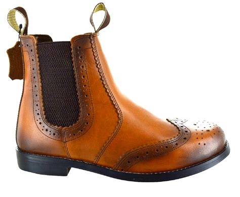 You can dress them every day without getting tired. MENS NEW CHELSEA BROGUE TAN LEATHER SOLE DEALER SLIP ON ...