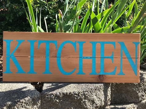 Rustic Kitchen Sign In Teal Kitchen Sign Rustic Kitchen