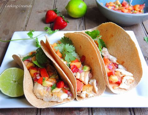Fish tacos with strawberry salsa. Cooking Creation: Red Snapper Tacos with Strawberry ...
