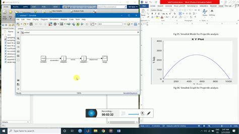 Projectile Motion Of A Particle Simulate With Matlab Simulink Youtube