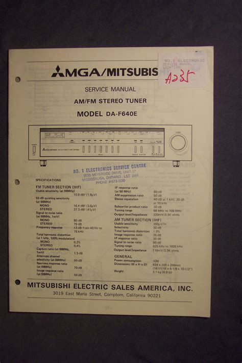 Various Makesmodels Tunersamfmradio Receivers Service Manuals Ebay