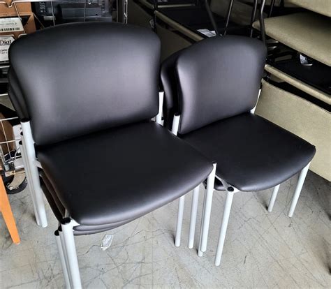 Waiting Room Chairs W New Black Upholstery  125 1 