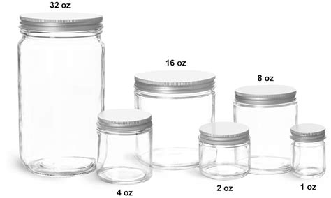 Sks Science Products Clear Glass Laboratory Jars With Lined Aluminum Caps