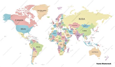 Mapa Del Mundo Paises Y Capitales