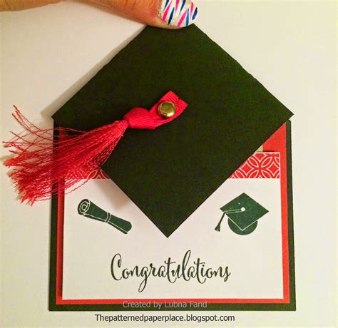 The Patterned Paper Place Graduation Cap Card