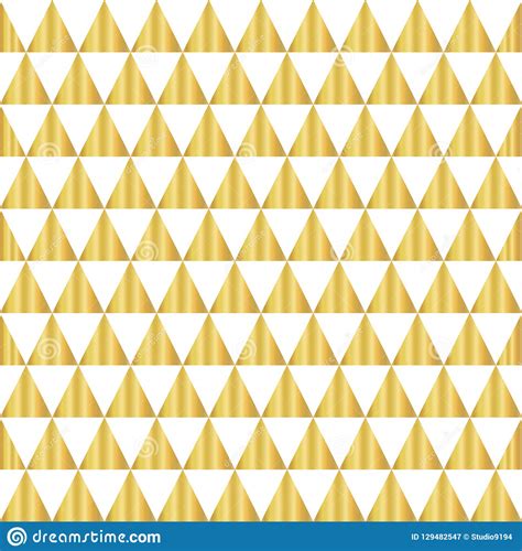 Triangle Geometric Gold Foil Seamless Vector Pattern Golden Shiny